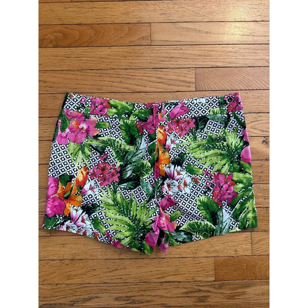Cynthia Rowley Tropical Floral Shorts Womens Size 8 High Waist Resort Vacation - Picture 3 of 5